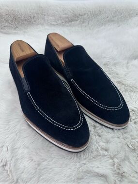 Bontoni Passeggio Black Suede Venetian Loafer Slip On Shoes‎ Men’s 10 NWOT